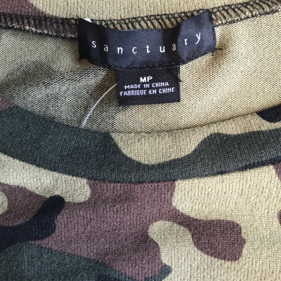 NWT Sanctuary Crew Neck Camo Crew Neck Pocket Sz M - Picture 4 of 6
